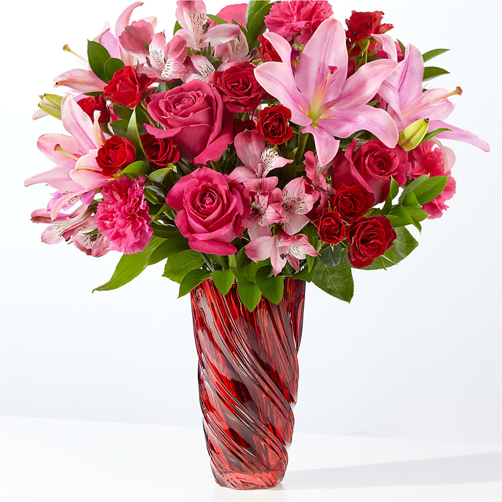 In Love Bouquet with Luxe Swirl Vase – Jasmin Florist, S Richmond Hl NY