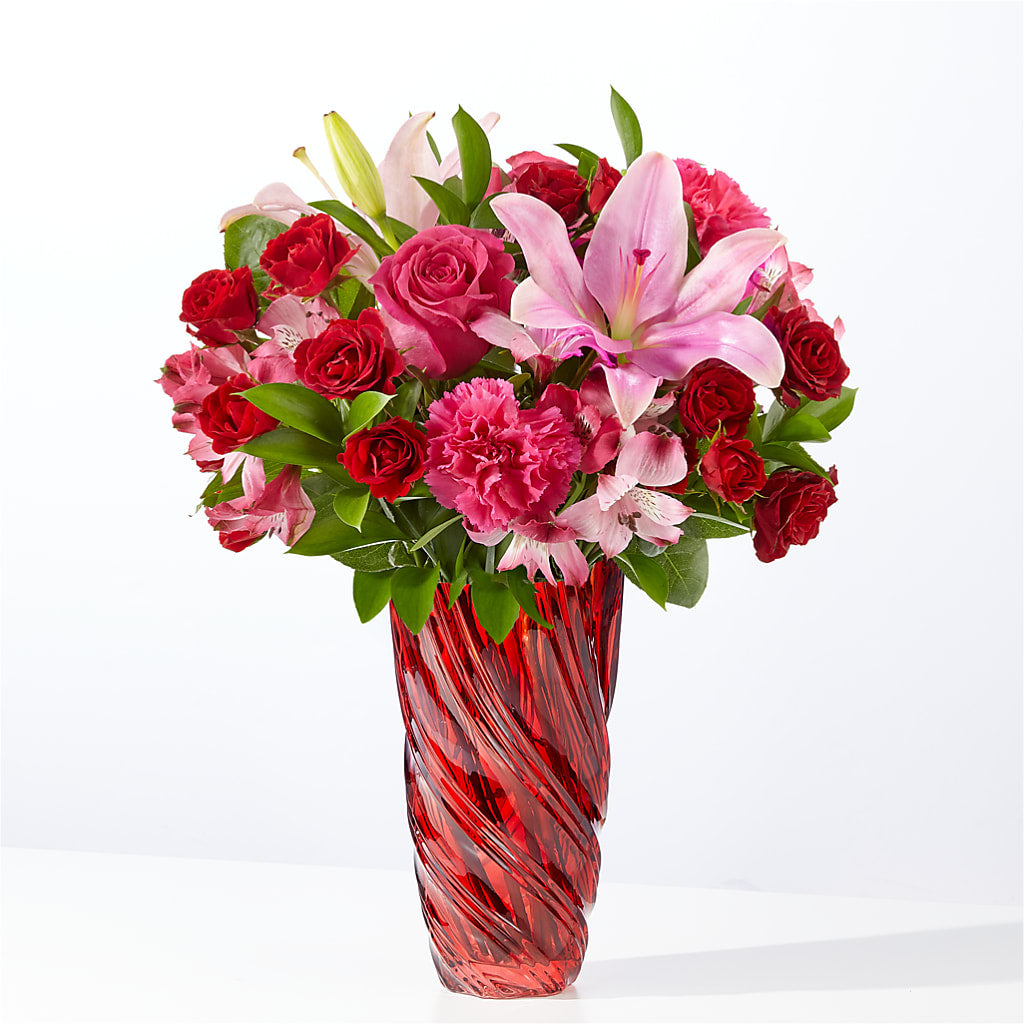 In Love Bouquet with Luxe Swirl Vase – Jasmin Florist, S Richmond Hl NY
