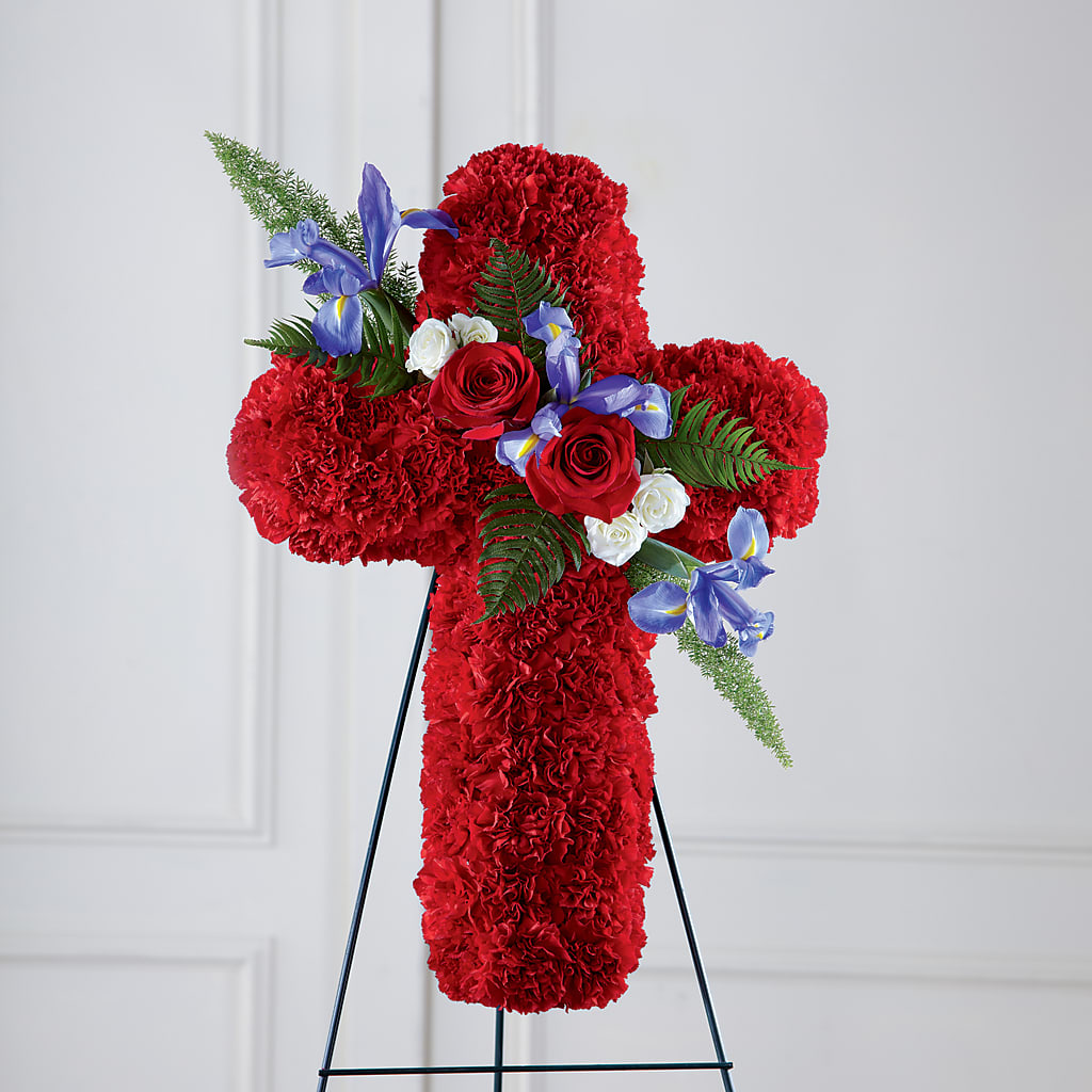Faithful Hero Floral Cross – Jasmin Florist, S Richmond Hl NY