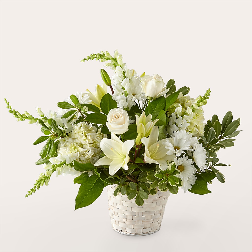 Ivory Elegance Floral Basket – Jasmin Florist, S Richmond Hl NY