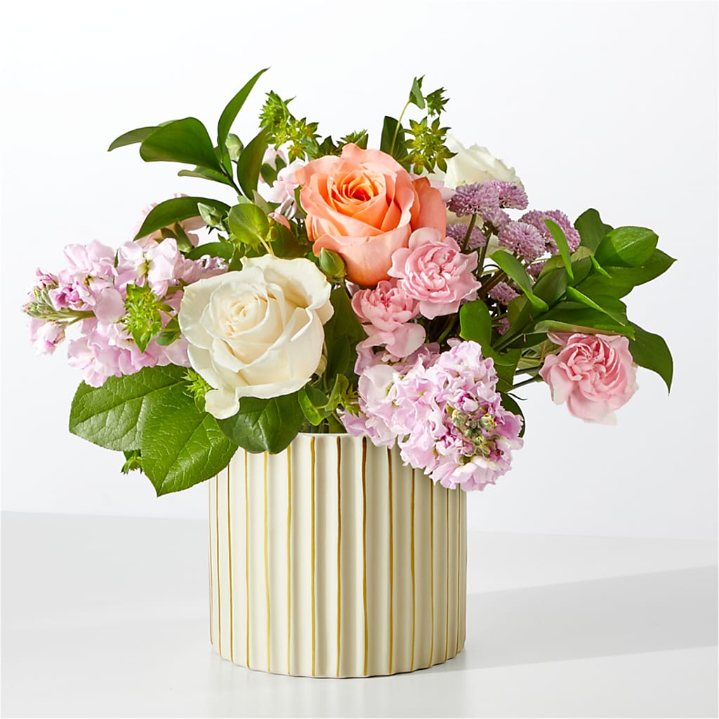 French Market Bouquet with Ivory Vase – Jasmin Florist, S Richmond Hl NY
