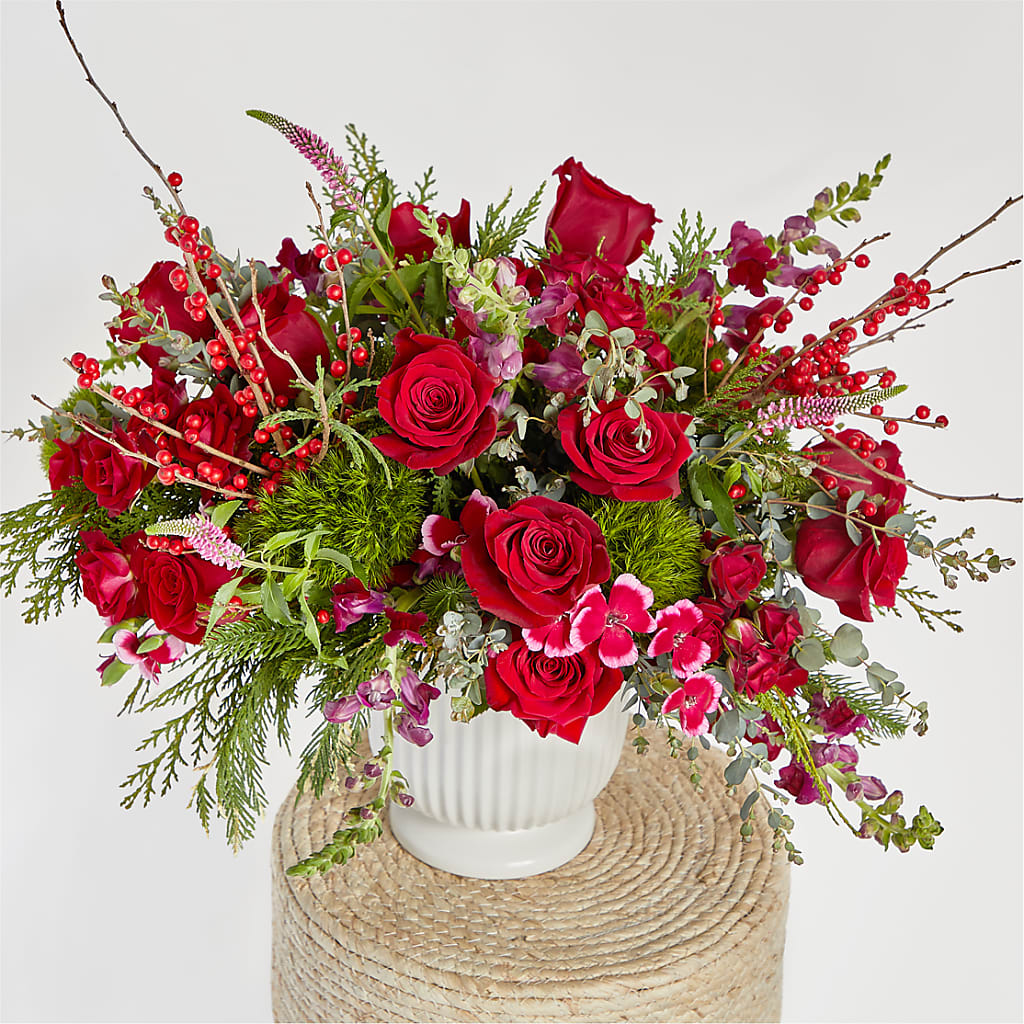Big Red Bow Bouquet –  Jasmin Florist, S Richmond Hl NY