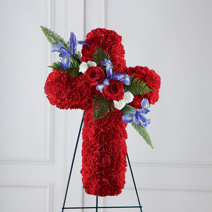 Faithful Hero Floral Cross –  Jasmin Florist, S Richmond Hl NY