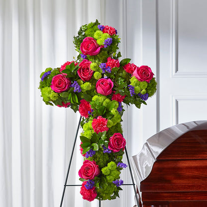Tribute Rose Floral Cross –  Jasmin Florist, S Richmond Hl NY