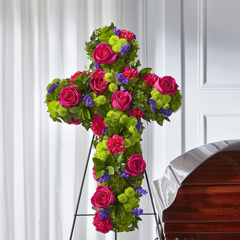 Tribute Rose Floral Cross –  Jasmin Florist, S Richmond Hl NY
