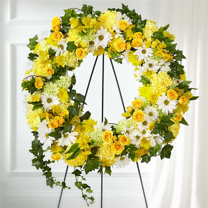 Golden Remembrance Wreath –  Jasmin Florist, S Richmond Hl NY
