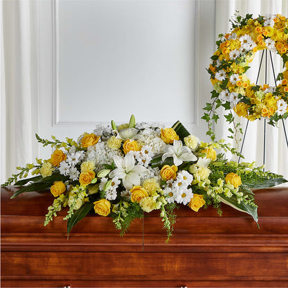 Golden Harmony Casket Spray –  Jasmin Florist, S Richmond Hl NY