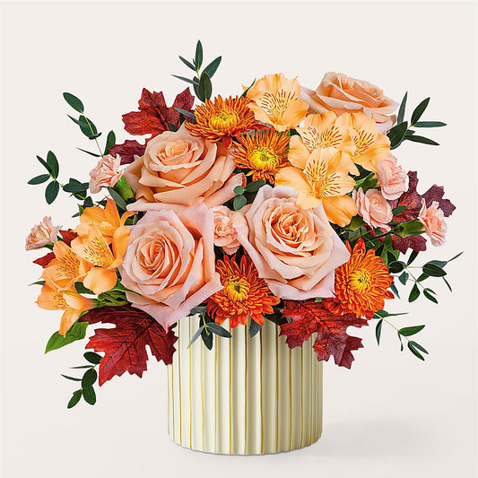 Spiced Latte Bouquet with Ivory Vase –  Jasmin Florist, S Richmond Hl NY