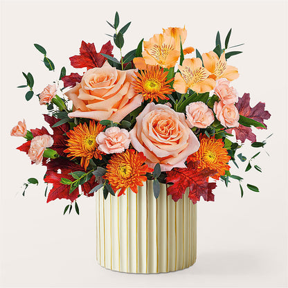 Spiced Latte Bouquet with Ivory Vase –  Jasmin Florist, S Richmond Hl NY