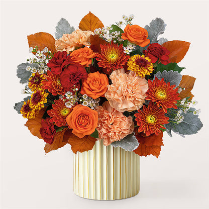 Merlot Bouquet with Ivory Vase –  Jasmin Florist, S Richmond Hl NY