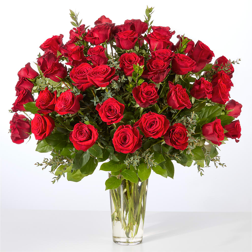 Forever Yours Fifty Stem Red Rose Bouquet –  Jasmin Florist, S Richmond Hl NY